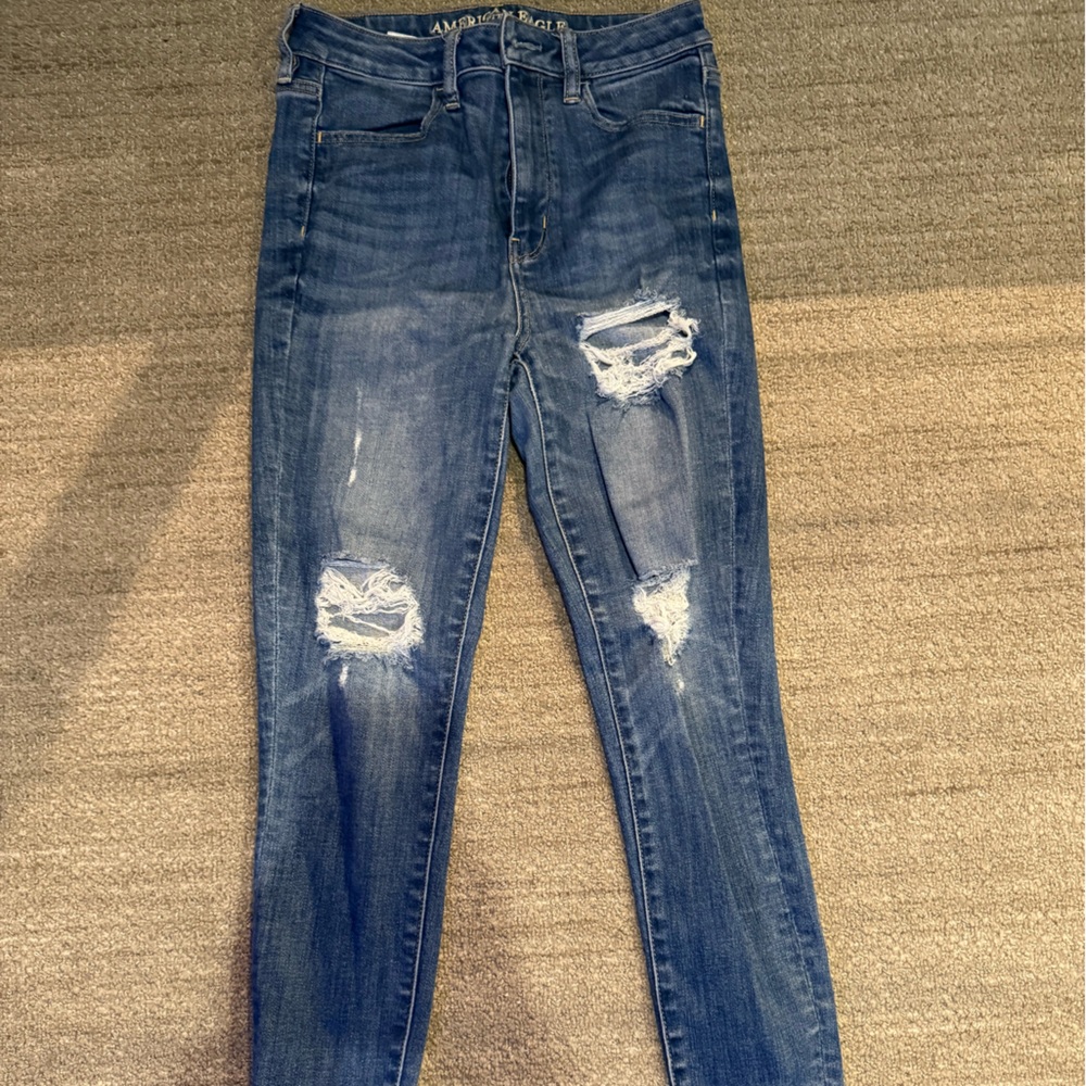 American Eagle Outfitters Blue Distressed Jeans